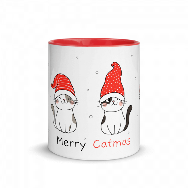 white ceramic mug with color inside red 11oz front 6173043495837